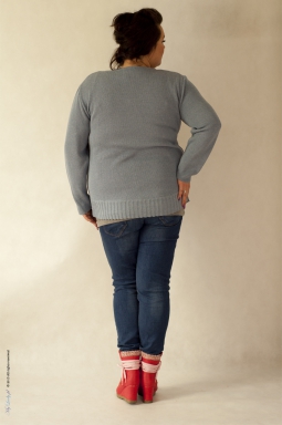 Sweter plus size 001 niebieski