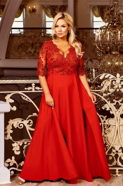 wieczorowa sukienka maxi plus size czerwona